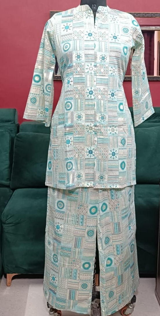 Blue Ivory Aangan Cotton Co-Ord Set