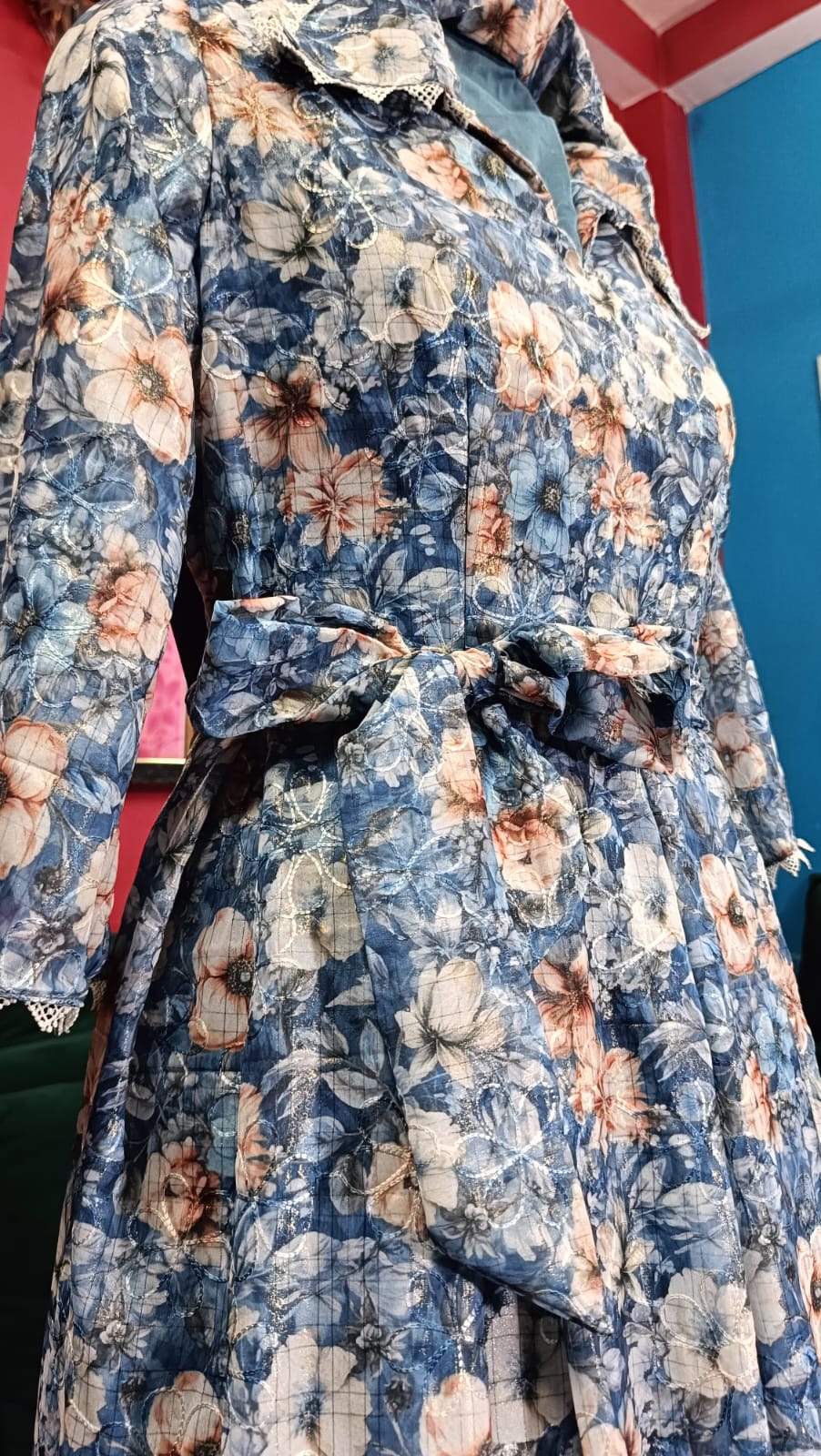 Blue Blossom Serenity Georgette Maxi Dress