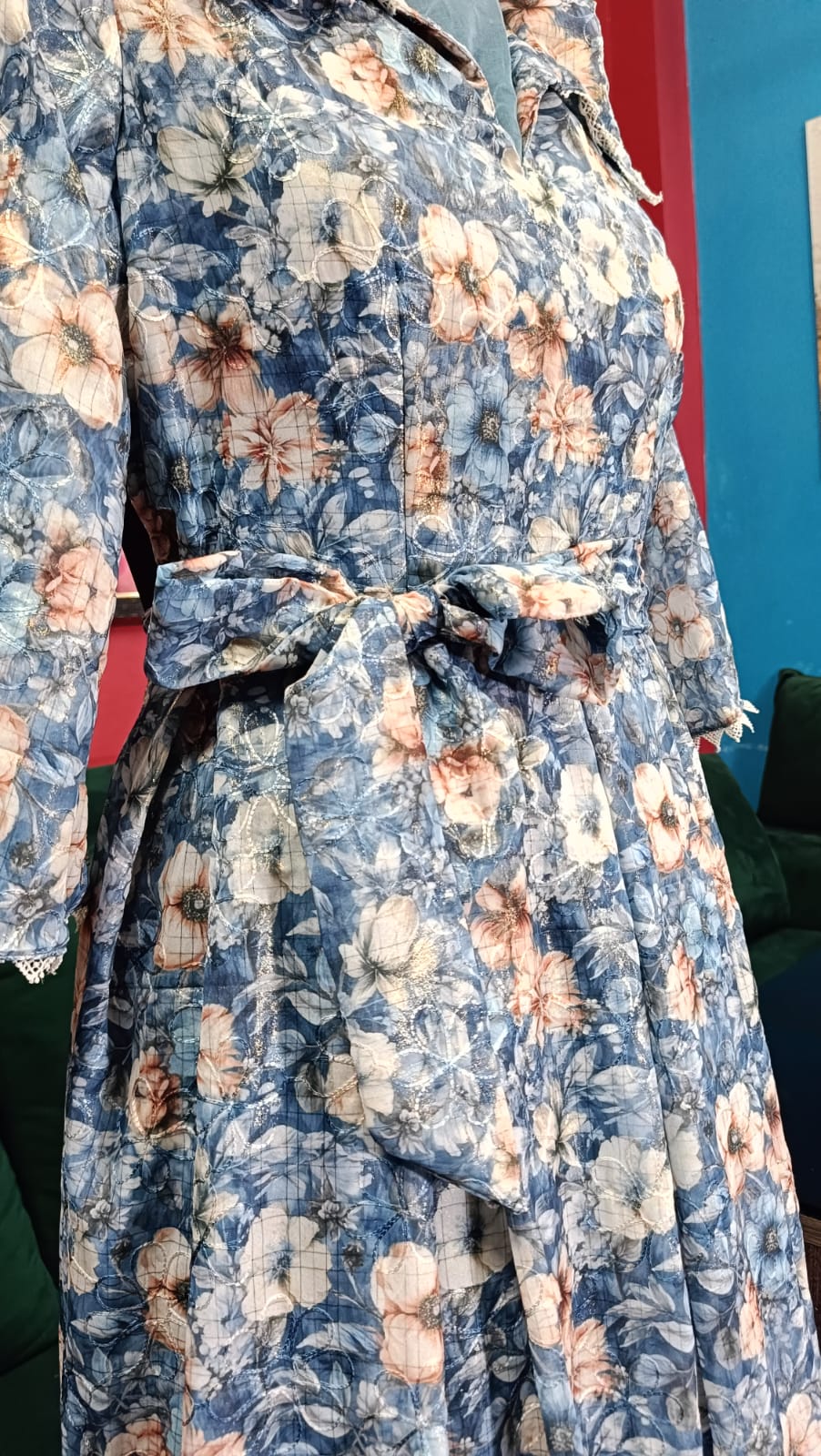 Blue Blossom Serenity Georgette Maxi Dress