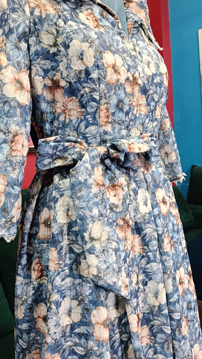 Blue Blossom Serenity Georgette Maxi Dress