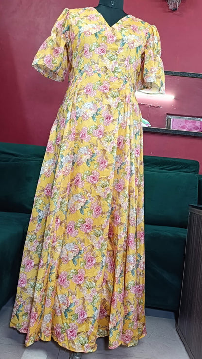Golden Bloom Chinon Maxi Frock