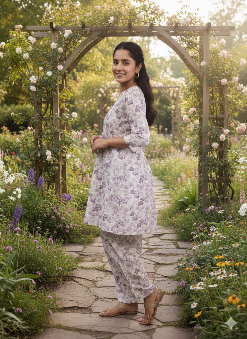 Pupl petals co-ord set