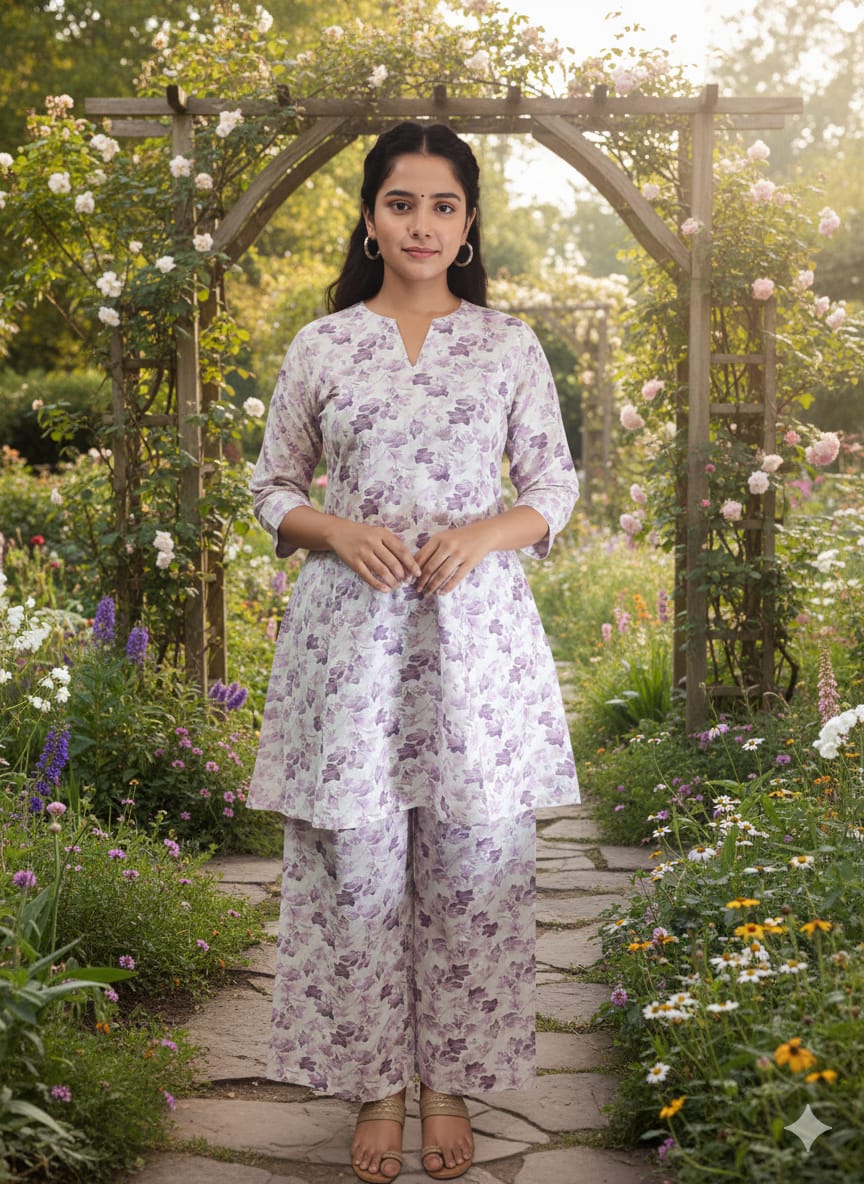Pupl petals co-ord set