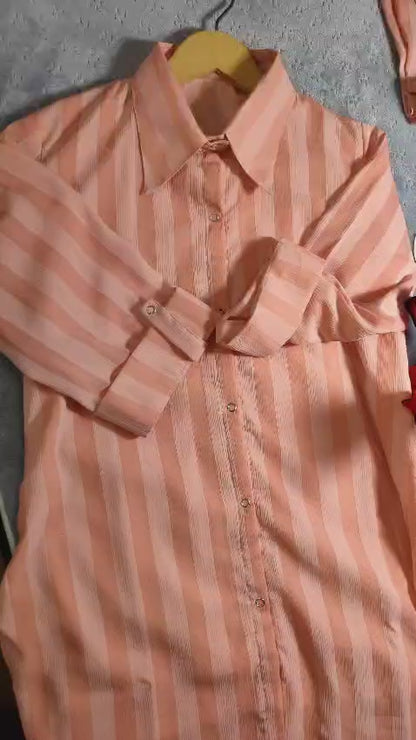 Peach stripe cotton co-ord set